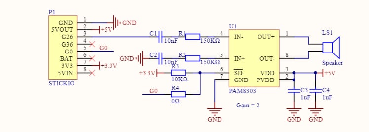 Schematic - M5Stack M5StickC Speaker Hat